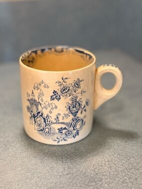 VINTAGE CELESTE B&L ENGLAND BWC BLUE WHITE PORCELAIN MUG